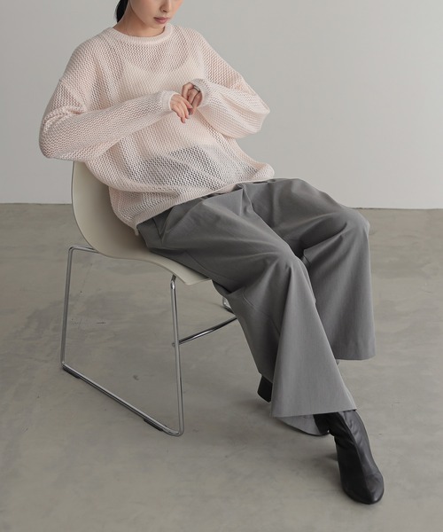 for/c(フォーシー)の「モヘアライクメッシュプルオーバー【サスティナブル】(ニット/セーター・レディース・ブラック/ピンク/グレー・M/L)」の4枚目の写真