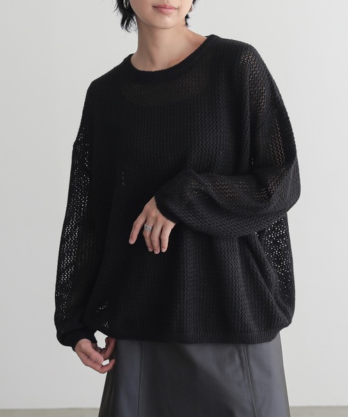 for/c(フォーシー)の「モヘアライクメッシュプルオーバー【サスティナブル】(ニット/セーター・レディース・ブラック/ピンク/グレー・M/L)」の17枚目の写真