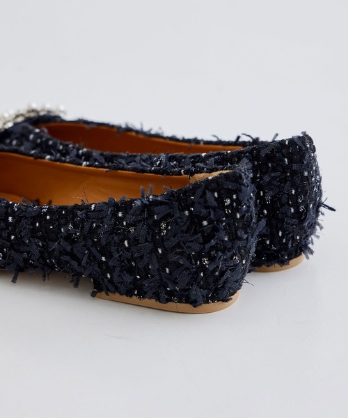 未使用級✨ピッピシック　別注　ビジュー　JWL フラットシューズ　36 PIPPICHIC ピッピシック JEWERLY 黒 レザー フラットシューズ