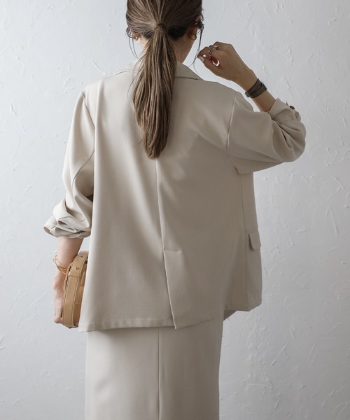 セール】[SET]ゴールド釦テーラードジャケット×バックスリットIライン