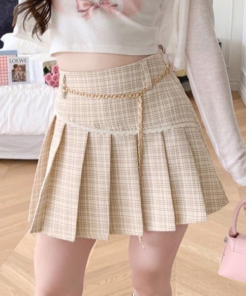 チェーン付きプリーツミニスカート（スカート）｜REMUR（レミュール