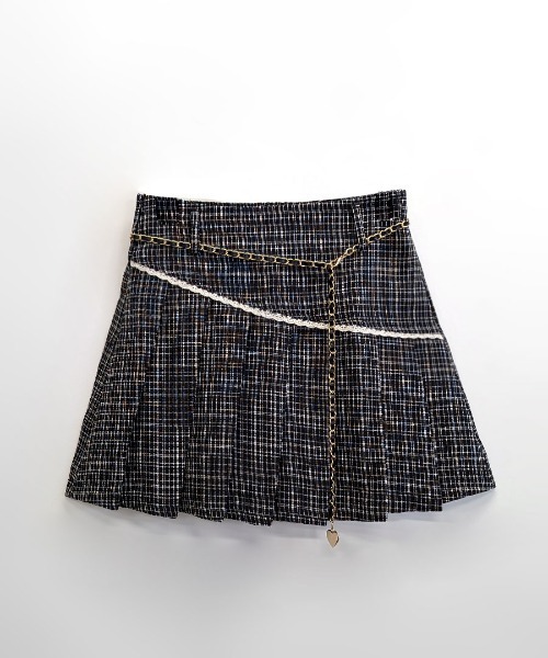 チェーン付きプリーツミニスカート（スカート）｜REMUR（レミュール