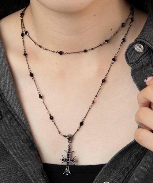 WEGO(ウィゴー)の「WEGO/2連デザインチェーンクロスネックレス(ネックレス・レディース・その他1・FREE)」の1枚目の写真