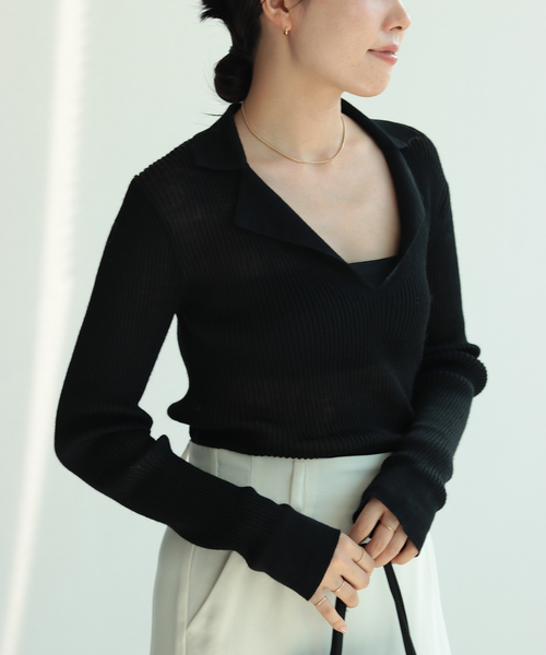 plage（プラージュ）の「《追加》TAILOR COLLAR RIB プルオーバー