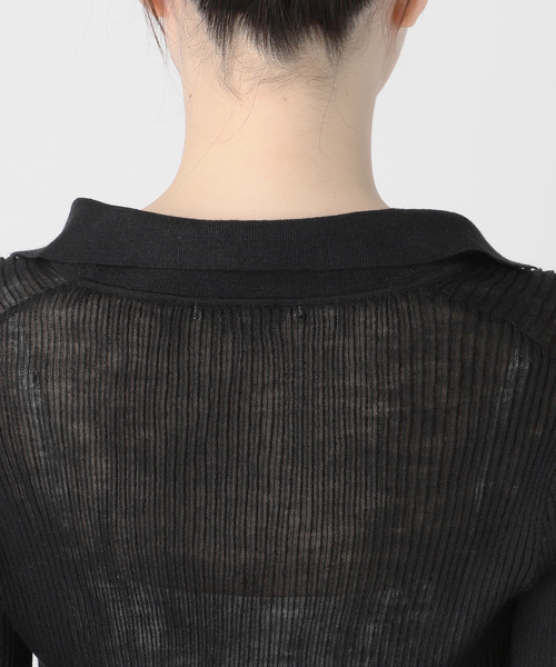 【2024AW】plage TAILOR COLLAR RIB プルオーバー 黒 追加》TAILOR COLLAR RIB プルオーバー（ニット/セーター）｜Plage