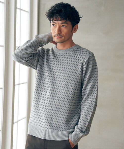 ikka（イッカ）の「バーズアイニット（ニット/セーター・メンズ・グレー/グリーン/ネイビー・M/L/XL/S）」の6枚目の写真
