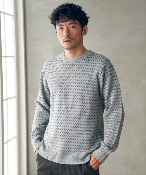ikka（イッカ）の「バーズアイニット（ニット/セーター・メンズ・グレー/グリーン/ネイビー・M/L/XL/S）」の7枚目の写真