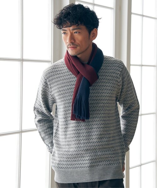ikka（イッカ）の「バーズアイニット（ニット/セーター・メンズ・グレー/グリーン/ネイビー・M/L/XL/S）」の8枚目の写真