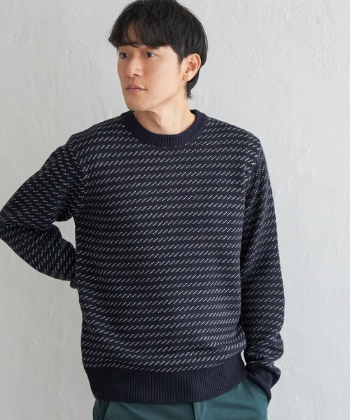 ikka（イッカ）の「バーズアイニット（ニット/セーター・メンズ・グレー/グリーン/ネイビー・M/L/XL/S）」の5枚目の写真