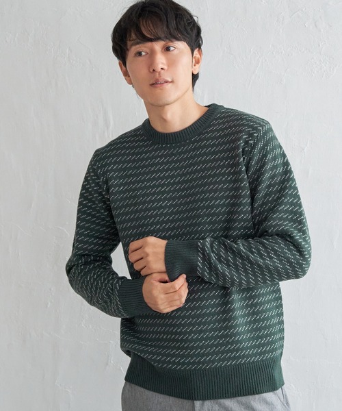 ikka（イッカ）の「バーズアイニット（ニット/セーター・メンズ・グレー/グリーン/ネイビー・M/L/XL/S）」の4枚目の写真