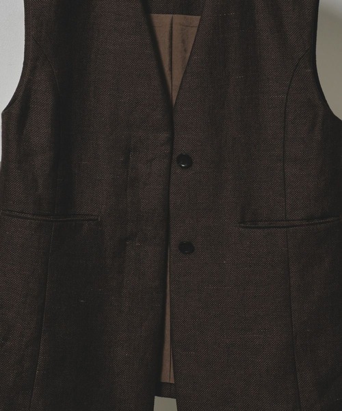 TODAYFUL(トゥデイフル)の「【TODAYFUL/トゥデイフル】Linen Over Vest/リネンオーバーベスト(テーラードジャケット・レディース・セージグリーン/チョコ・36/38)」の11枚目の写真
