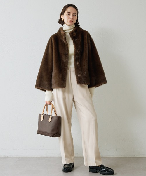 Whim Gazette 「LOU ANDREA」の別注フェイクファーコート今期 極美品】Lou Andrea フェイクファーコート Whim Gazette