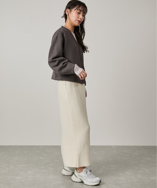 NERGY（ナージー）の「Airy jersey クロップド丈カーディガン（カーディガン/ボレロ・レディース・チャコールグレー/キナリ・FREE）」の8枚目の写真