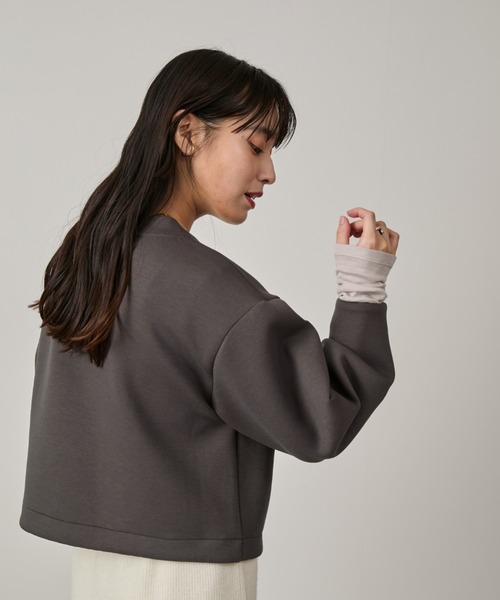 NERGY（ナージー）の「Airy jersey クロップド丈カーディガン（カーディガン/ボレロ・レディース・チャコールグレー/キナリ・FREE）」の11枚目の写真