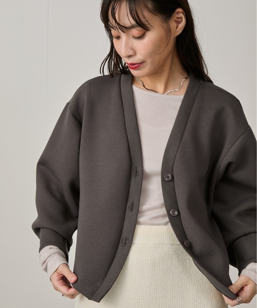 NERGY（ナージー）の「Airy jersey クロップド丈カーディガン（カーディガン/ボレロ・レディース・チャコールグレー/キナリ・FREE）」の14枚目の写真