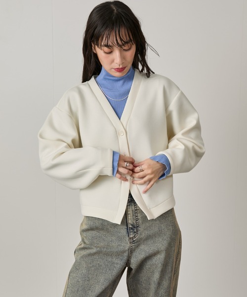 NERGY（ナージー）の「Airy jersey クロップド丈カーディガン（カーディガン/ボレロ・レディース・チャコールグレー/キナリ・FREE）」の17枚目の写真