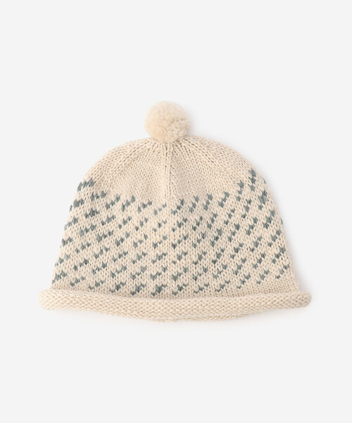 Bshop(ビショップ)の「cableami | ジャカード ニットキャップ(ハット・レディース・ネイビー/アイボリー・ONE)」の4枚目の写真