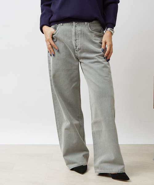 AGOLDE(エーゴールドイー)の「【AGOLDE/エーゴールドイー】LOW SLUNG BAGGY ロースラングバギーデニム ブラック(デニムパンツ・レディース・ブラック・26/27/24)」の2枚目の写真