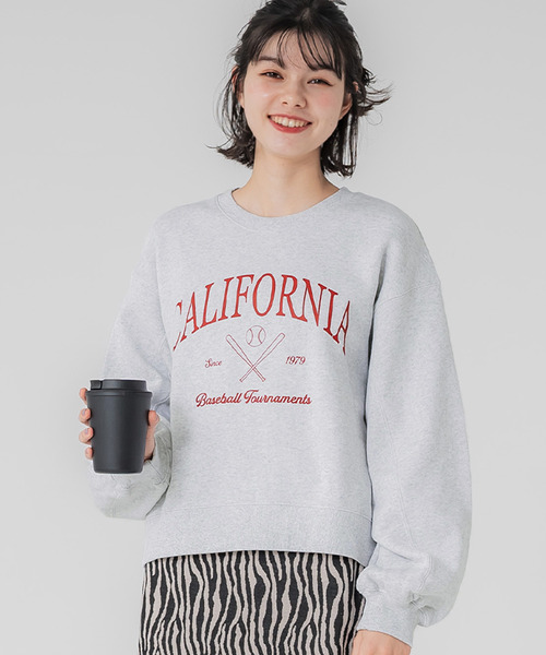 coca(coca)(コカ)の「裏起毛カレッジスウェット(スウェット・レディース・オートミール/ネイビー/チャコール/ライトグレー・L/M)」の1枚目の写真