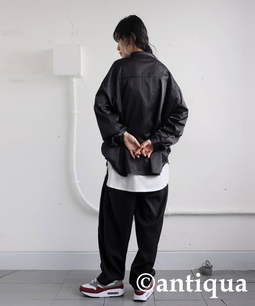 antiqua(アンティカ)の「ドットギャザーデザイントップス(シャツ/ブラウス・レディース・アイボリー/ブラック・ONESIZE)」の11枚目の写真