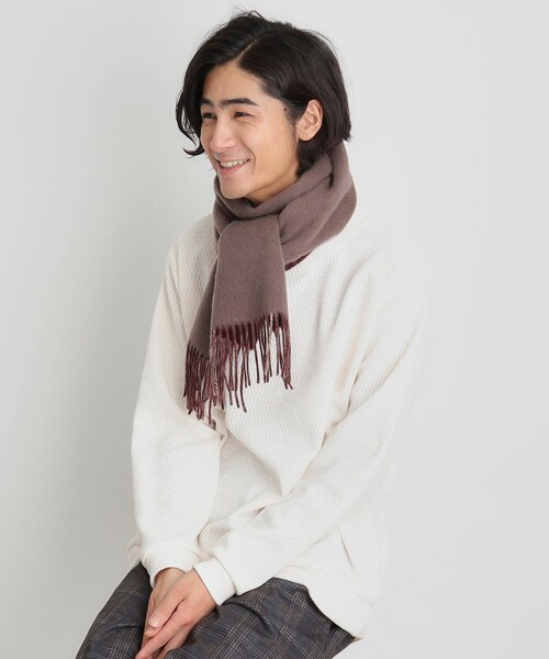 THE SHOP TK （ザ ショップ ティーケー ）の「◆ウールリバーシブルマフラー ビジネス兼用 ／ チェック ／ へリンボン（マフラー・レディース・ワイン系1/ネイビー系1/グレー系その他7/ネイビー/ブラック/グレー系4・00）」の14枚目の写真