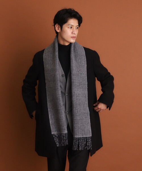 THE SHOP TK （ザ ショップ ティーケー ）の「◆ウールリバーシブルマフラー ビジネス兼用 ／ チェック ／ へリンボン（マフラー・レディース・ワイン系1/ネイビー系1/グレー系その他7/ネイビー/ブラック/グレー系4・00）」の15枚目の写真