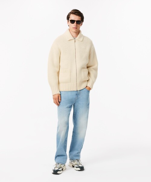 LACOSTE(ラコステ)の「バックステッチ ジップアップニットジャケット / ドライバーズニット(ニット/セーター・メンズ・アイボリー・3/4/5)」の8枚目の写真