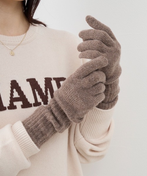 WILLIAM BRUNTON（ウィリアムブラントン）の「【William Brunton】ロングリブカシミヤカフグローブ- 2 Ply Long Rib Cuff Glove（手袋・レディース・ブラック/アイボリー/ライトブラウン/ミント・FREE）」の4枚目の写真