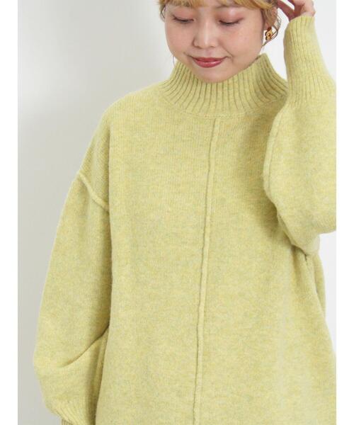 Samansa Mos2（サマンサ モスモス）の「もちもちスタンドネックニット（ニット/セーター・レディース・ブルー/キナリ/ベージュ/イエロー・F）」の5枚目の写真
