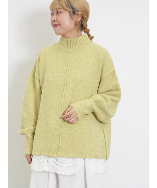 Samansa Mos2（サマンサ モスモス）の「もちもちスタンドネックニット（ニット/セーター・レディース・ブルー/キナリ/ベージュ/イエロー・F）」の7枚目の写真