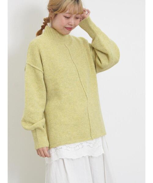 Samansa Mos2（サマンサ モスモス）の「もちもちスタンドネックニット（ニット/セーター・レディース・ブルー/キナリ/ベージュ/イエロー・F）」の8枚目の写真
