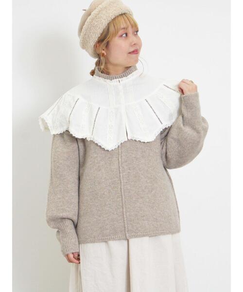 Samansa Mos2（サマンサ モスモス）の「もちもちスタンドネックニット（ニット/セーター・レディース・ブルー/キナリ/ベージュ/イエロー・F）」の11枚目の写真