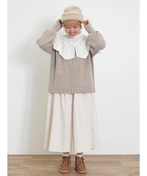 Samansa Mos2（サマンサ モスモス）の「もちもちスタンドネックニット（ニット/セーター・レディース・ブルー/キナリ/ベージュ/イエロー・F）」の12枚目の写真