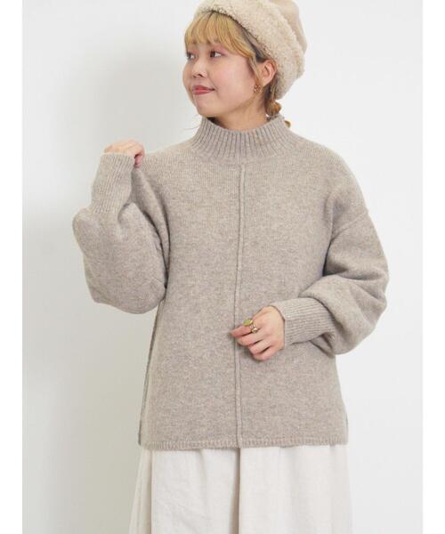 Samansa Mos2（サマンサ モスモス）の「もちもちスタンドネックニット（ニット/セーター・レディース・ブルー/キナリ/ベージュ/イエロー・F）」の16枚目の写真