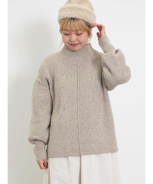 Samansa Mos2（サマンサ モスモス）の「もちもちスタンドネックニット（ニット/セーター・レディース・ブルー/キナリ/ベージュ/イエロー・F）」の17枚目の写真