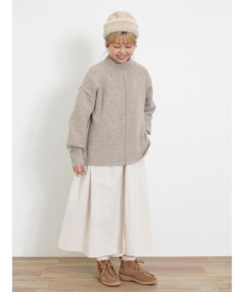 Samansa Mos2（サマンサ モスモス）の「もちもちスタンドネックニット（ニット/セーター・レディース・ブルー/キナリ/ベージュ/イエロー・F）」の18枚目の写真