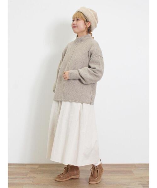 Samansa Mos2（サマンサ モスモス）の「もちもちスタンドネックニット（ニット/セーター・レディース・ブルー/キナリ/ベージュ/イエロー・F）」の19枚目の写真