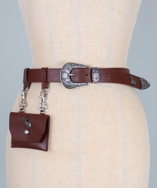 rurumu:（ルルムウ）の「rurumu:/ルルムウ/leather mini pouch belt（ベルト・レディース・ブラック/ホワイト/ブラウン・FREE）」の3枚目の写真