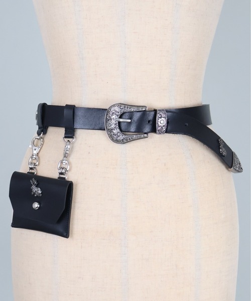 rurumu:（ルルムウ）の「rurumu:/ルルムウ/leather mini pouch belt（ベルト・レディース・ブラック/ホワイト/ブラウン・FREE）」の2枚目の写真