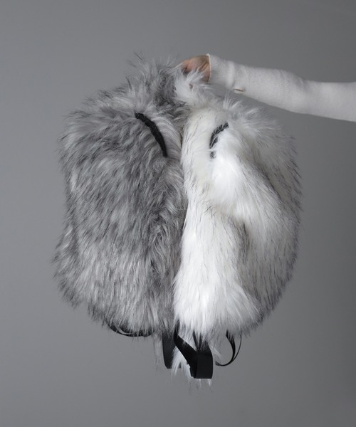 【 ３color 】グラデーションシャギーファーバックパック ／ Gradation shaggy fur backpack（バックパック/リュック）｜me+em select（ミームセレクト）