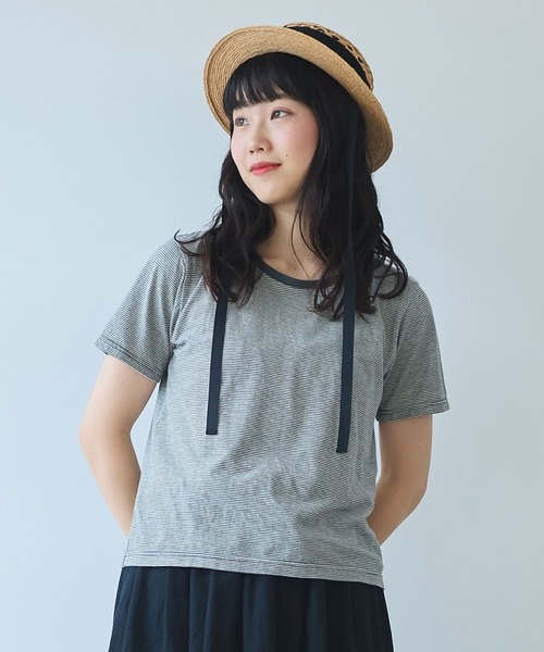 tシャツ よわよわボーダー Tシャツ レディース △よわよわボーダー Tシャツ（Tシャツ/カットソー）｜bulle de