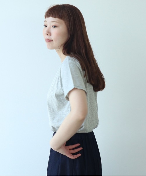 tシャツ よわよわボーダー Tシャツ レディース △よわよわボーダー Tシャツ（Tシャツ/カットソー）｜bulle de