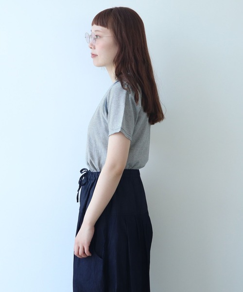 tシャツ よわよわボーダー Tシャツ レディース △よわよわボーダー Tシャツ（Tシャツ/カットソー）｜bulle de