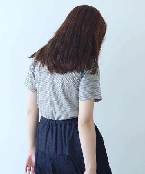tシャツ よわよわボーダー Tシャツ レディース △よわよわボーダー Tシャツ（Tシャツ/カットソー）｜bulle de