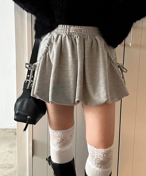 Soie by apres jour mignon サイドラインバルーンスカート セール】【apresjour mignon SOIE】バルーンスウェットスカート