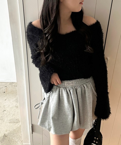 Soie by apres jour mignon サイドラインバルーンスカート セール】【apresjour mignon SOIE】バルーンスウェットスカート