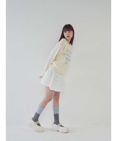 Uenui(ウニュイ)の「【 cunii 】パンプキンリボンスカート(スカート・レディース・ホワイト/ブラック/ブラウン/グレー・FREE)」の7枚目の写真