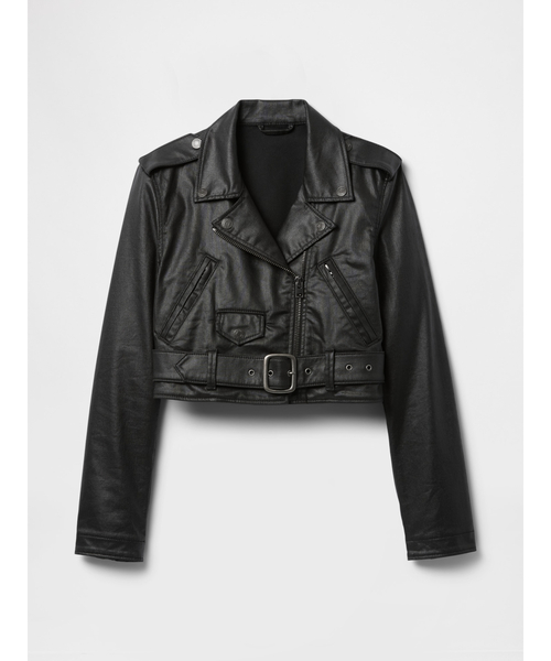 GapStudio コーティング デニム クロップド ライダース