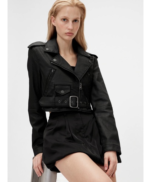 ✙˖y2k archive⌖ コーティングリネンライダースジャケット ✙˖y2k