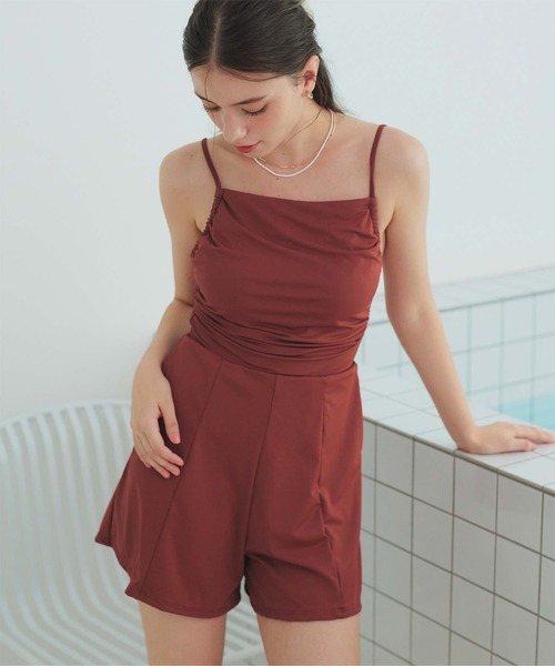 セール】サイドギャザーオールインワン/ワンピース水着（水着）｜SEA